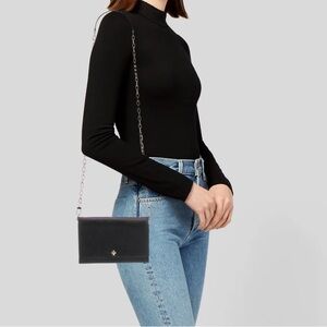 Tory Burch Black Robinson Chain Wallet